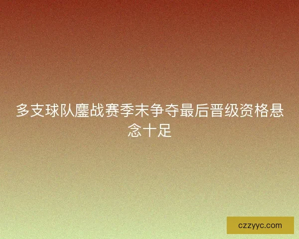 多支球队鏖战赛季末争夺最后晋级资格悬念十足